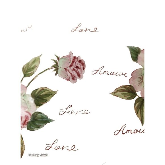 Seymour Mann Hand Painted Love Floral Rose Pink Edge Serving Tray Appx 17.5 x 8. - Picture 7 of 14